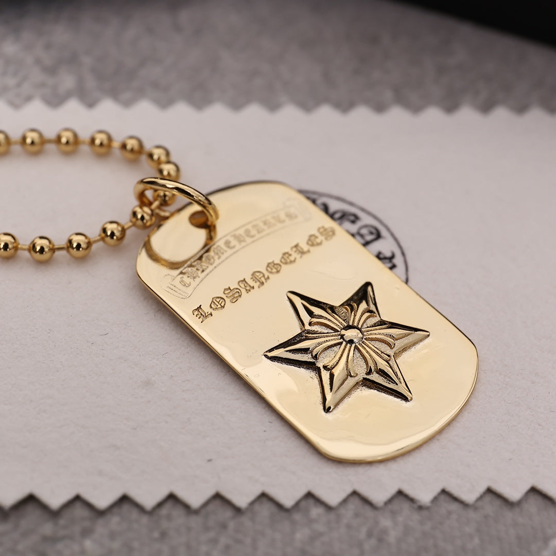 Chrome Hearts Hexagram Dog Tag Necklace