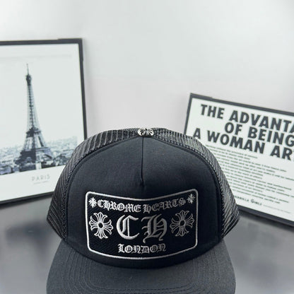 Chrome Hearts Black Mesh Trucker Hat