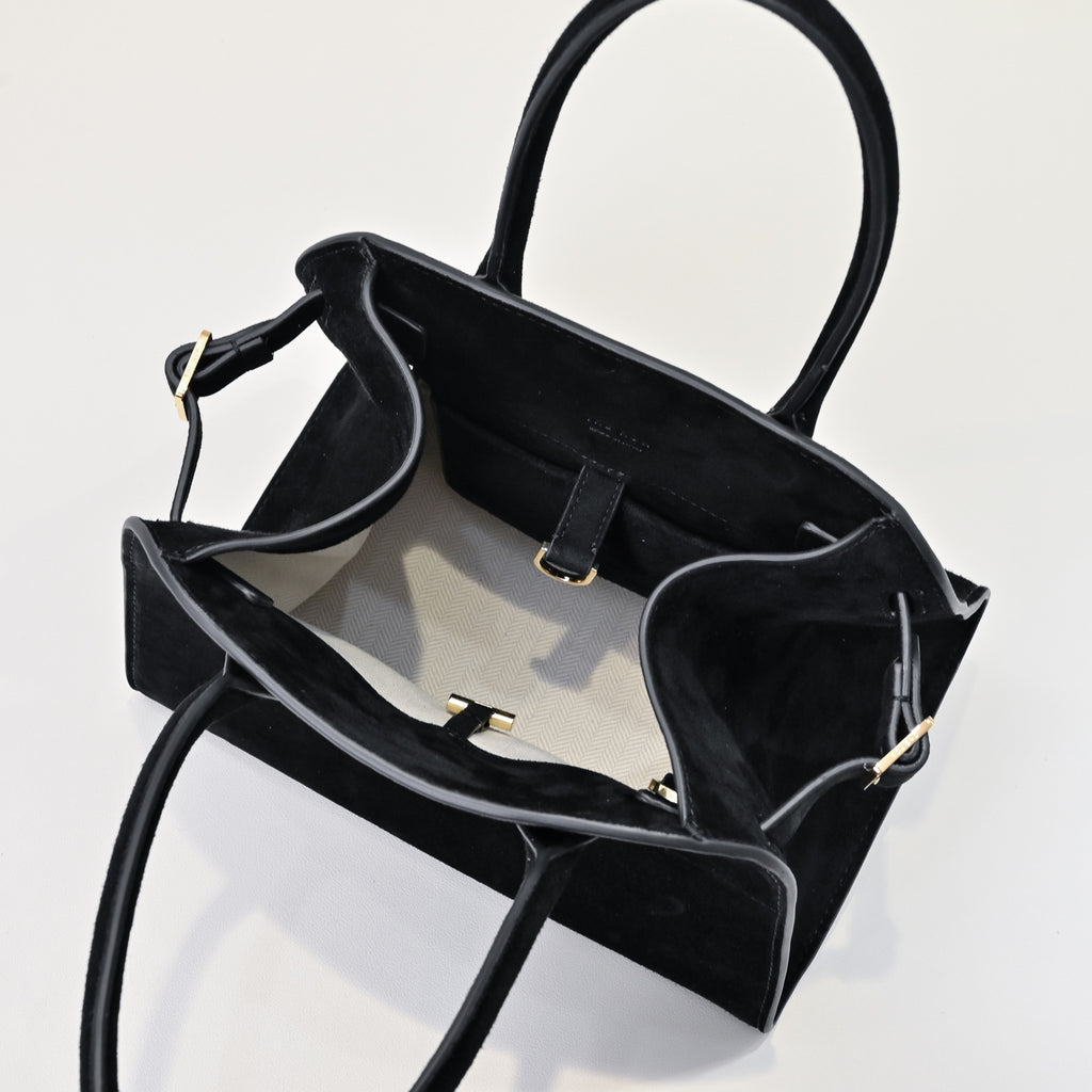 The Row Soft Margaux 12 Leather Tote Bag | Large Capacity Commuter Handbag with Detachable Strap | Women's Designer Shoulder Bag