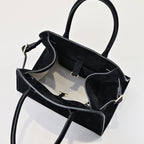 The Row Soft Margaux 12 Leather Tote Bag | Large Capacity Commuter Handbag with Detachable Strap | Women's Designer Shoulder Bag