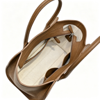 The Row Margaux 10 Satchel Bag | 30cm Pebbled Caviar Leather Tote | Taupe Structured Handbag