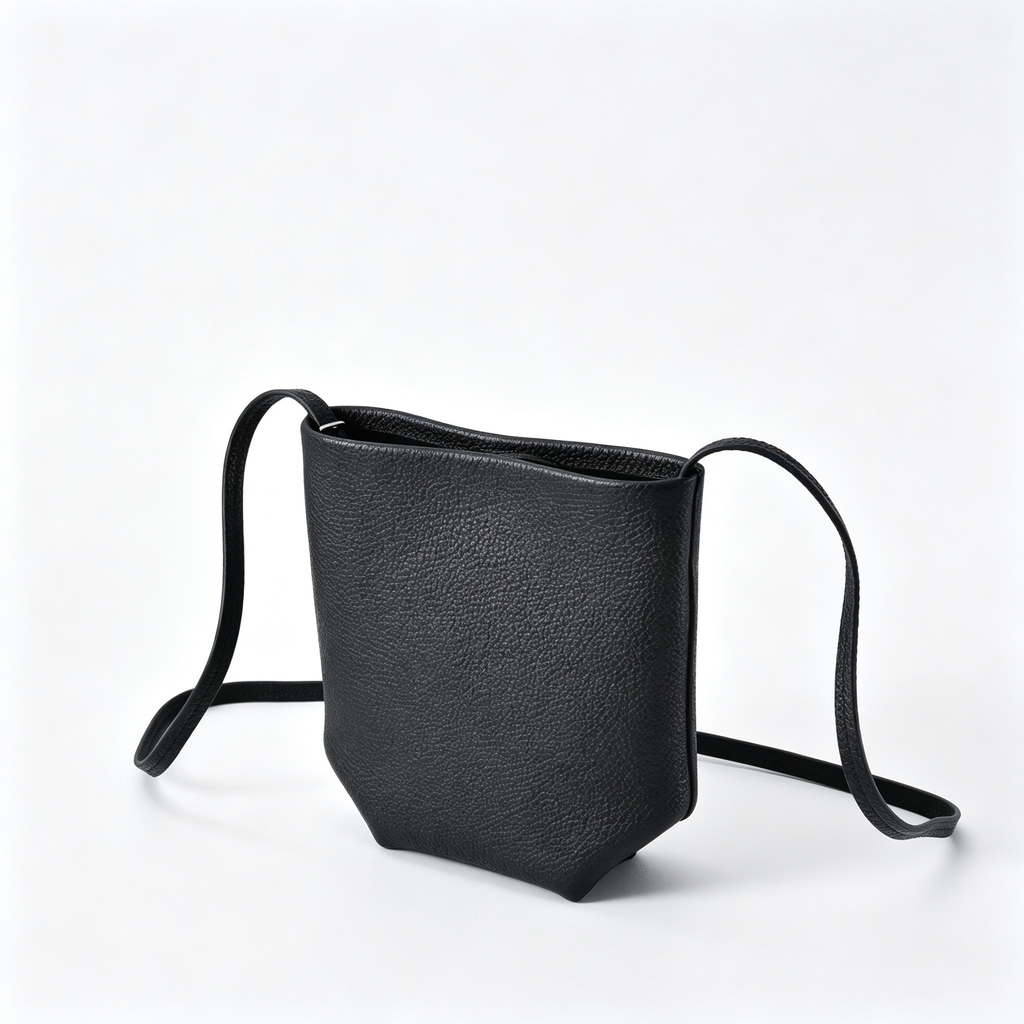 The Row N/S Park Mini Bucket Bag – Minimalist Leather Crossbody with Adjustable Strap,