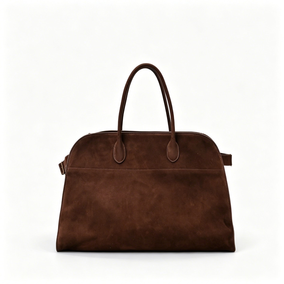 The Row Margaux 17 Large Suede Bag | 43cm Suede Leather Top Handle Tote | Dark Brown/Espresso Margaux Handbag