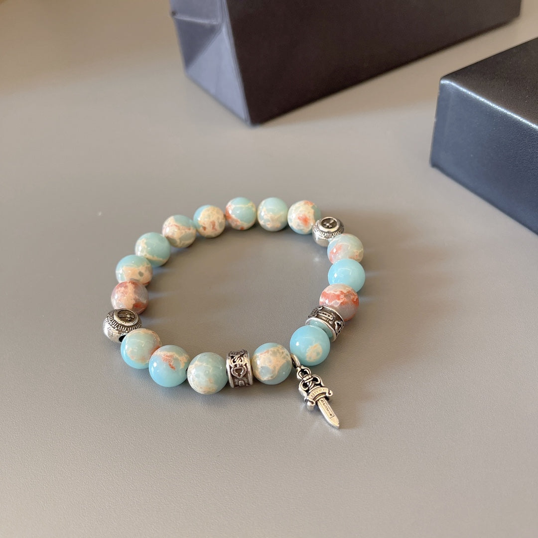 Chrome Hearts Multi-Colored Gemstone Beaded Bracelet