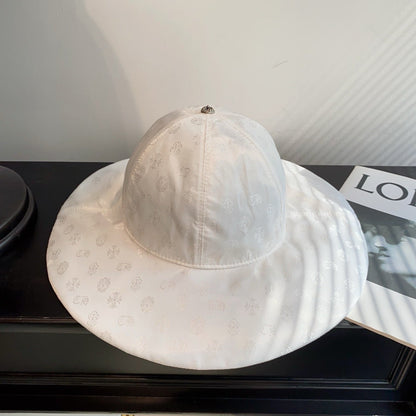 Chrome Hearts White Silk Jacquard Bucket Hat
