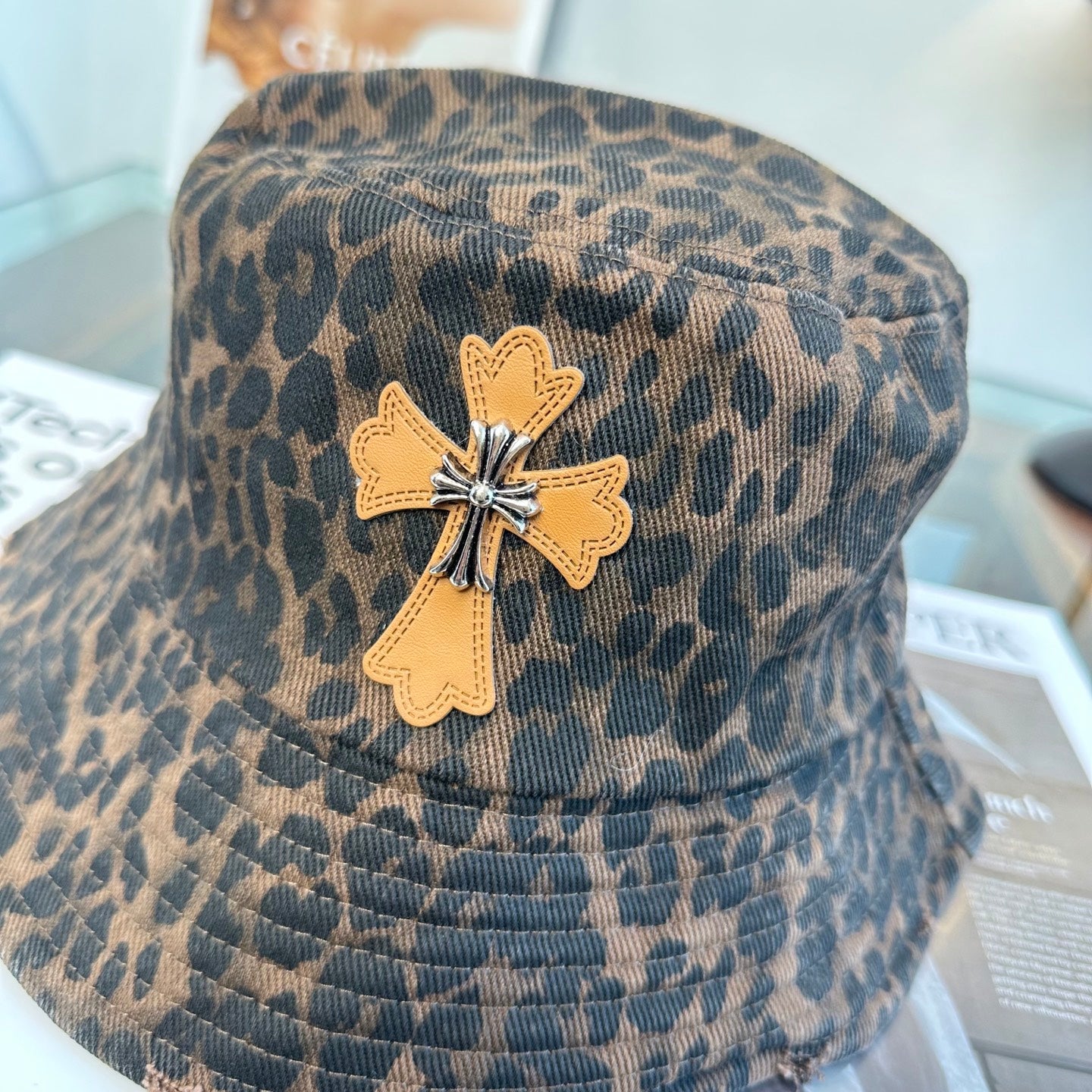 Chrome Hearts Leopard-Print Bucket Hat