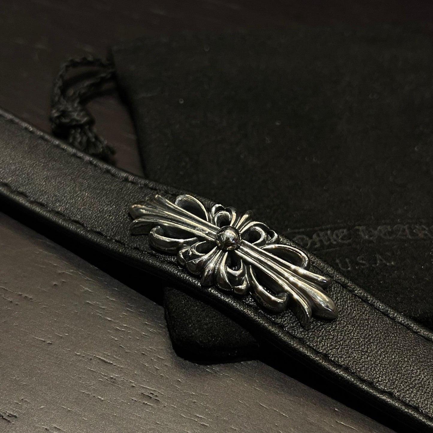 Chrome Hearts Iris Leather Bracelet