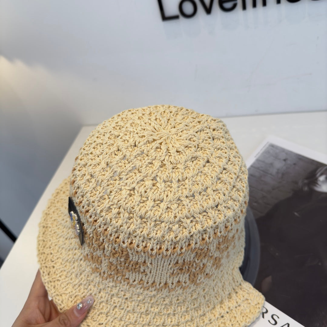 Chrome Hearts-Style Woven Bucket Hat