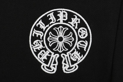 Chrome Hearts "Sanskrit Horseshoe" Embroidered Straight-Leg Sweatpants