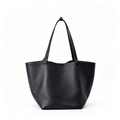 The Row Park Large Tote Bag | 50cm Pebbled Leather Tote | Black Minimalist Handbag