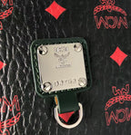 MCM Black/Red Visetos Medium Belt Bag / Chest Bag – Signature Monogram & Adjustable Webbing Strap