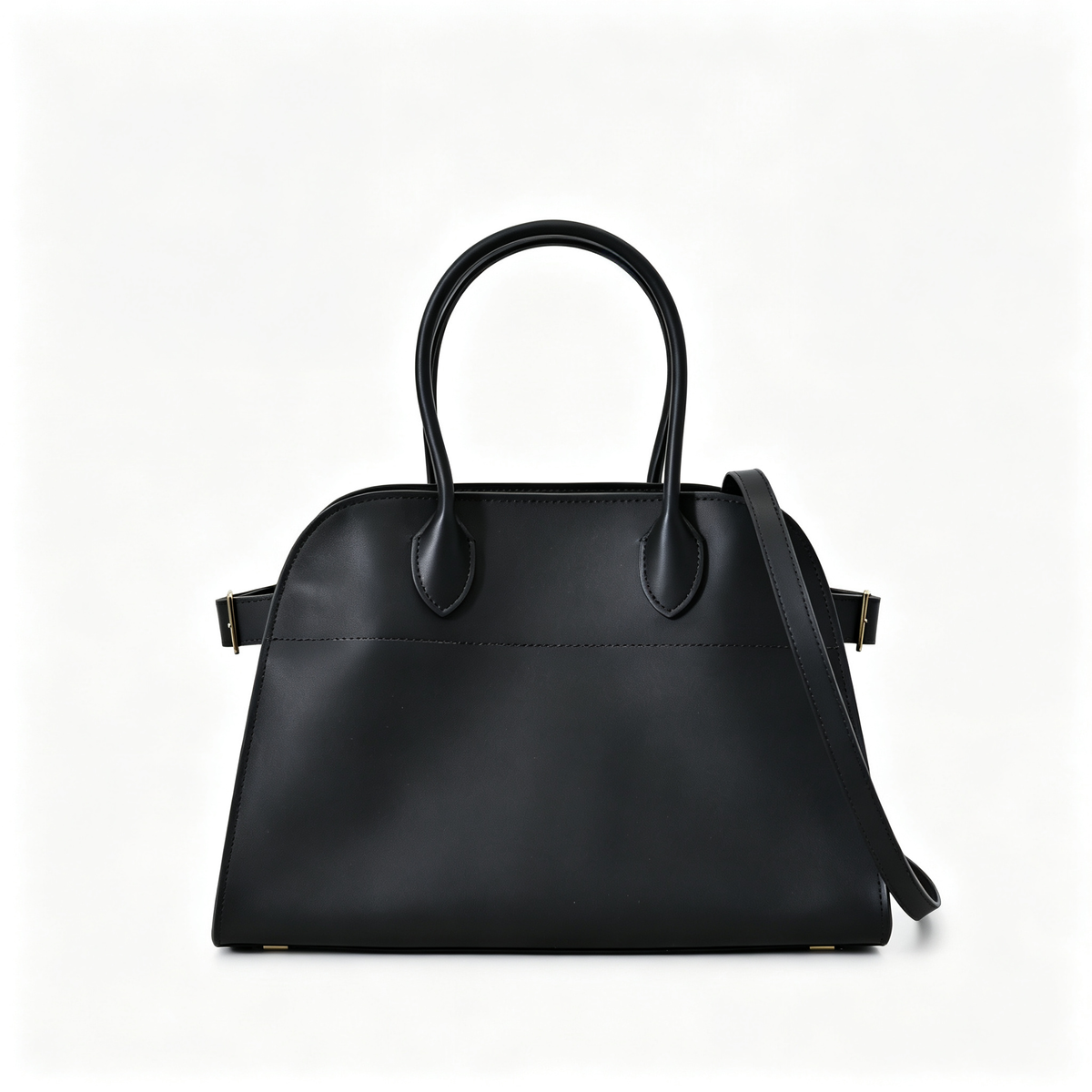 Soft Margaux 12 Bag in Pebbled Leather – Elegant Women’s Shoulder & Crossbody Tote, Black/Brown
