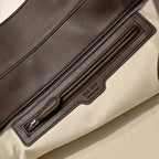 The Row Marlo 12 Leather Tote Bag | 43cm Smooth Calfskin Large Handbag | Dark Brown Structured Commuter Tote