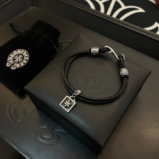 Chrome Hearts Double-Layer Leather Bracelet