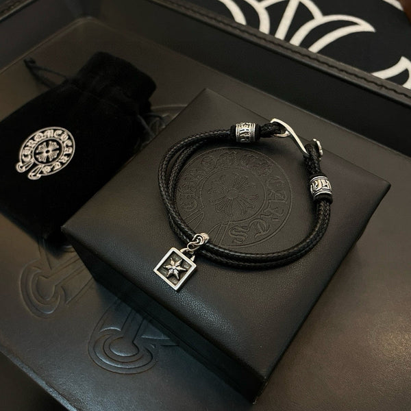 Chrome Hearts Double-Layer Leather Bracelet