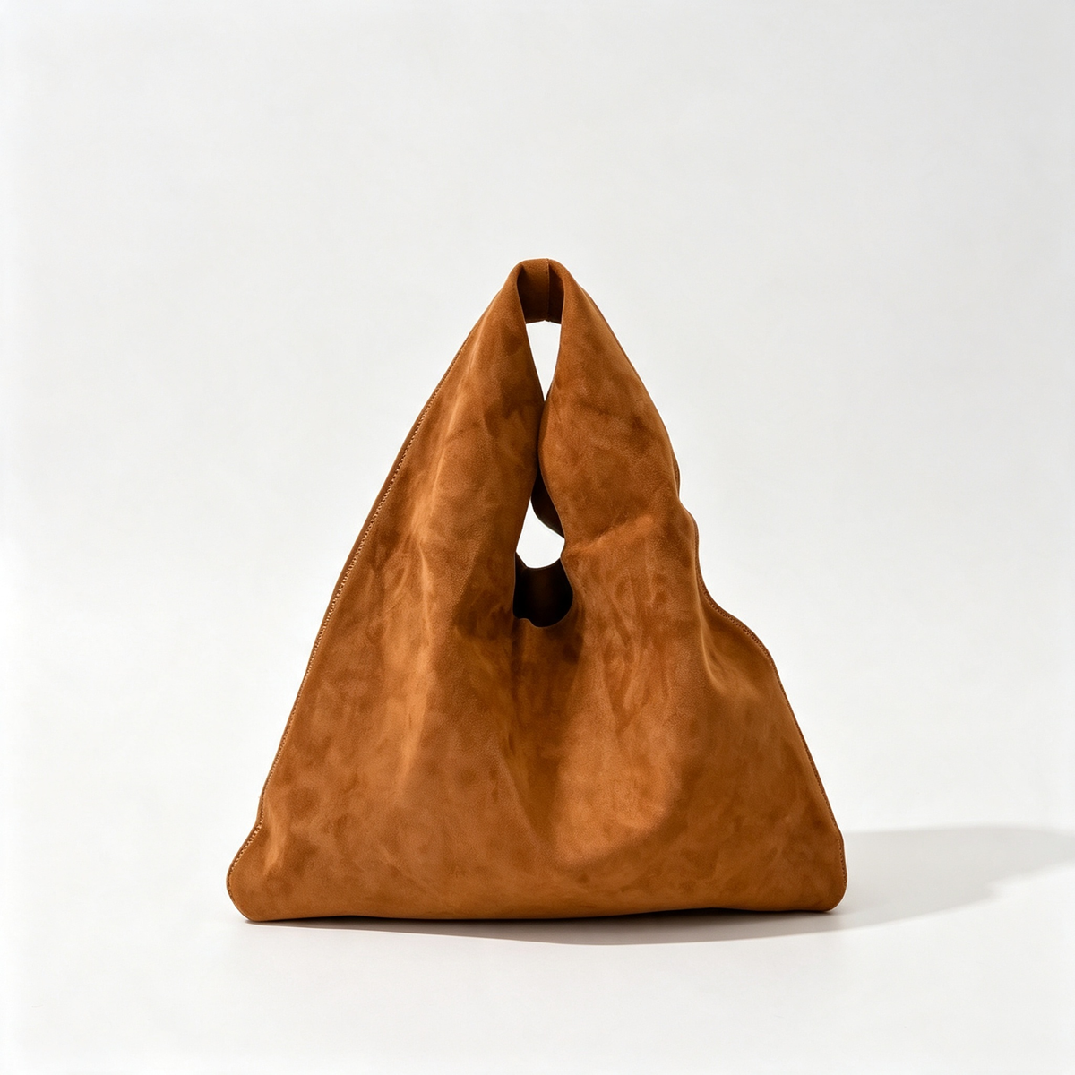 The Row Bindle Medium Suede Shoulder Bag | 36cm Hobo Tote | Caramel Slouchy Handbag