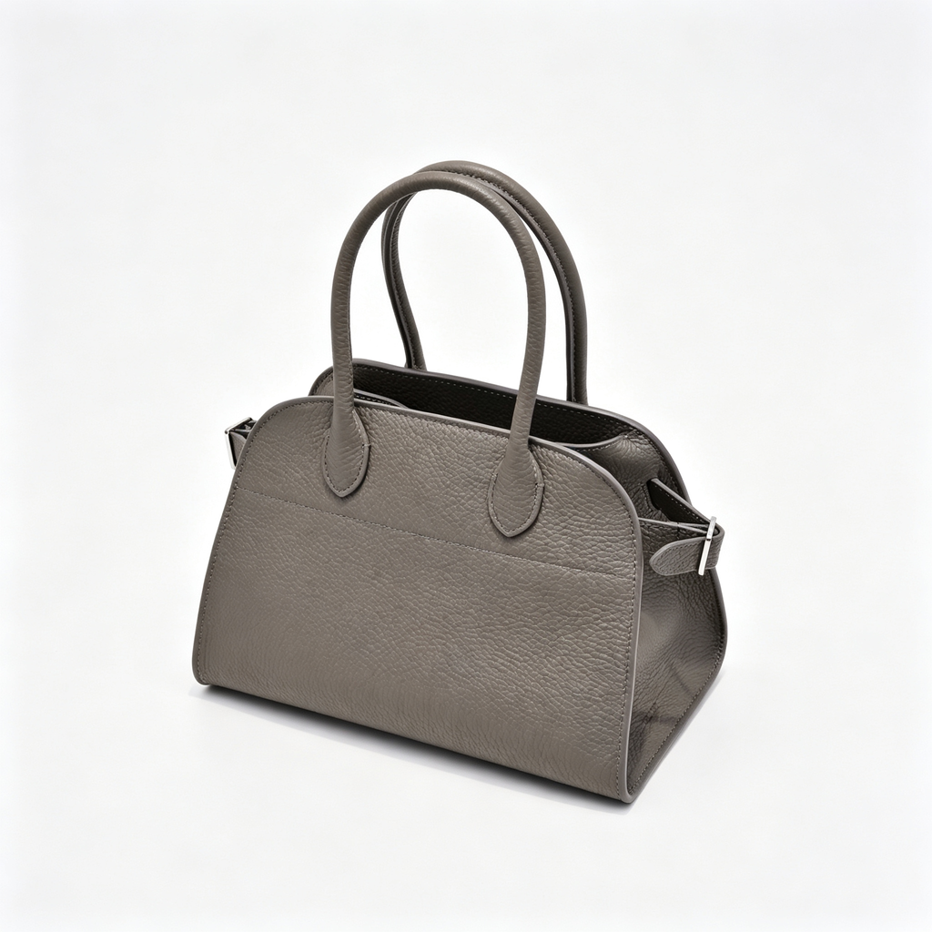The Row Soft Margaux 12 Leather Tote Bag | Large Capacity Commuter Handbag with Detachable Strap | Women's Designer Shoulder Bag