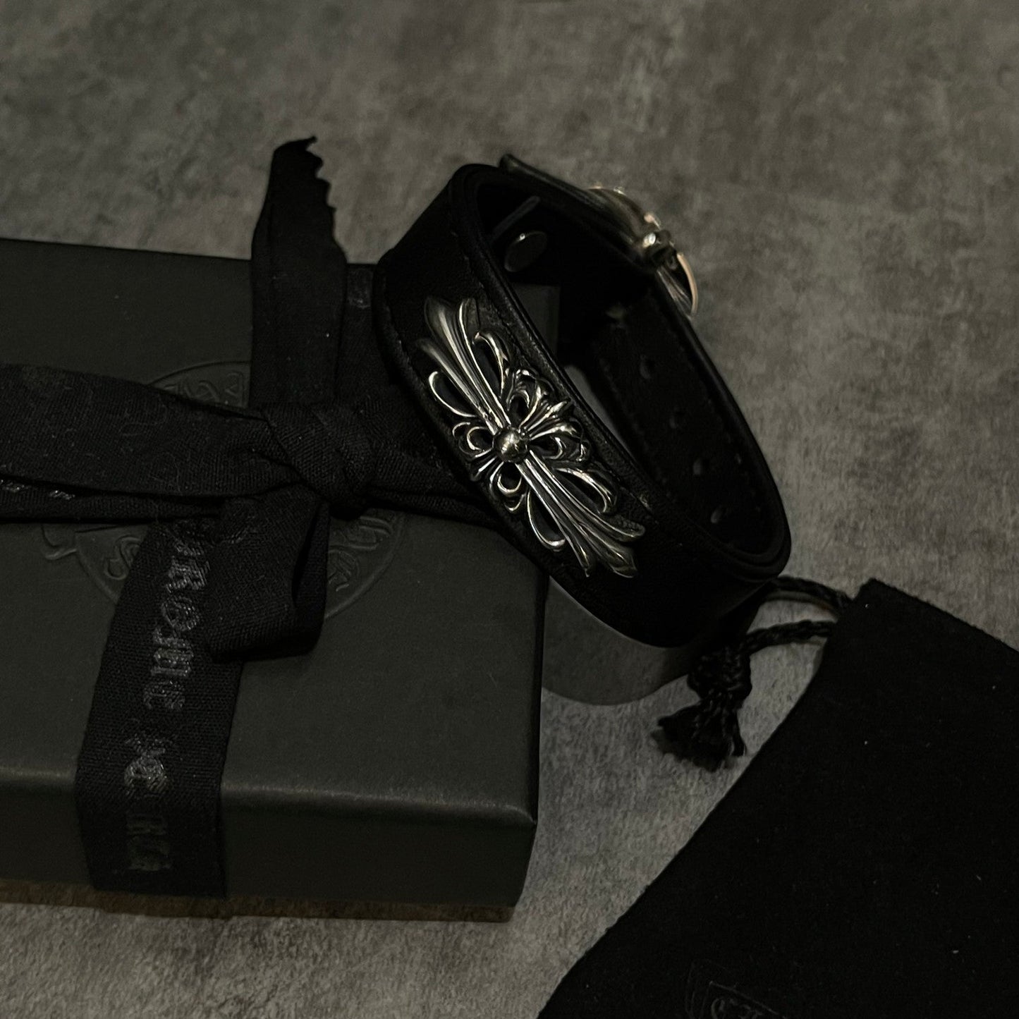 Chrome Hearts Iris Leather Bracelet