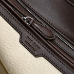 The Row Marlo Leather Tote Bag | 35.5cm Minimalist Top Handle Tote | Dark Brown Structured Handbag