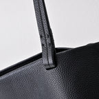 The Row Park Large Tote Bag | 50cm Pebbled Leather Tote | Black Minimalist Handbag