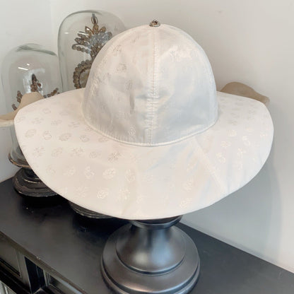 Chrome Hearts White Silk Jacquard Bucket Hat