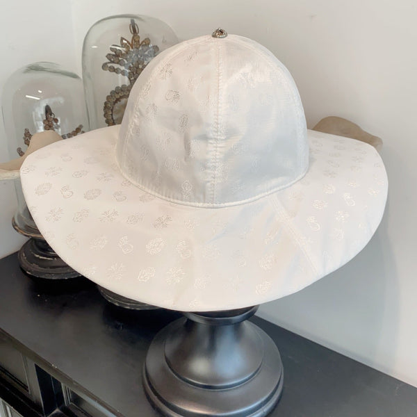 Chrome Hearts White Silk Jacquard Bucket Hat