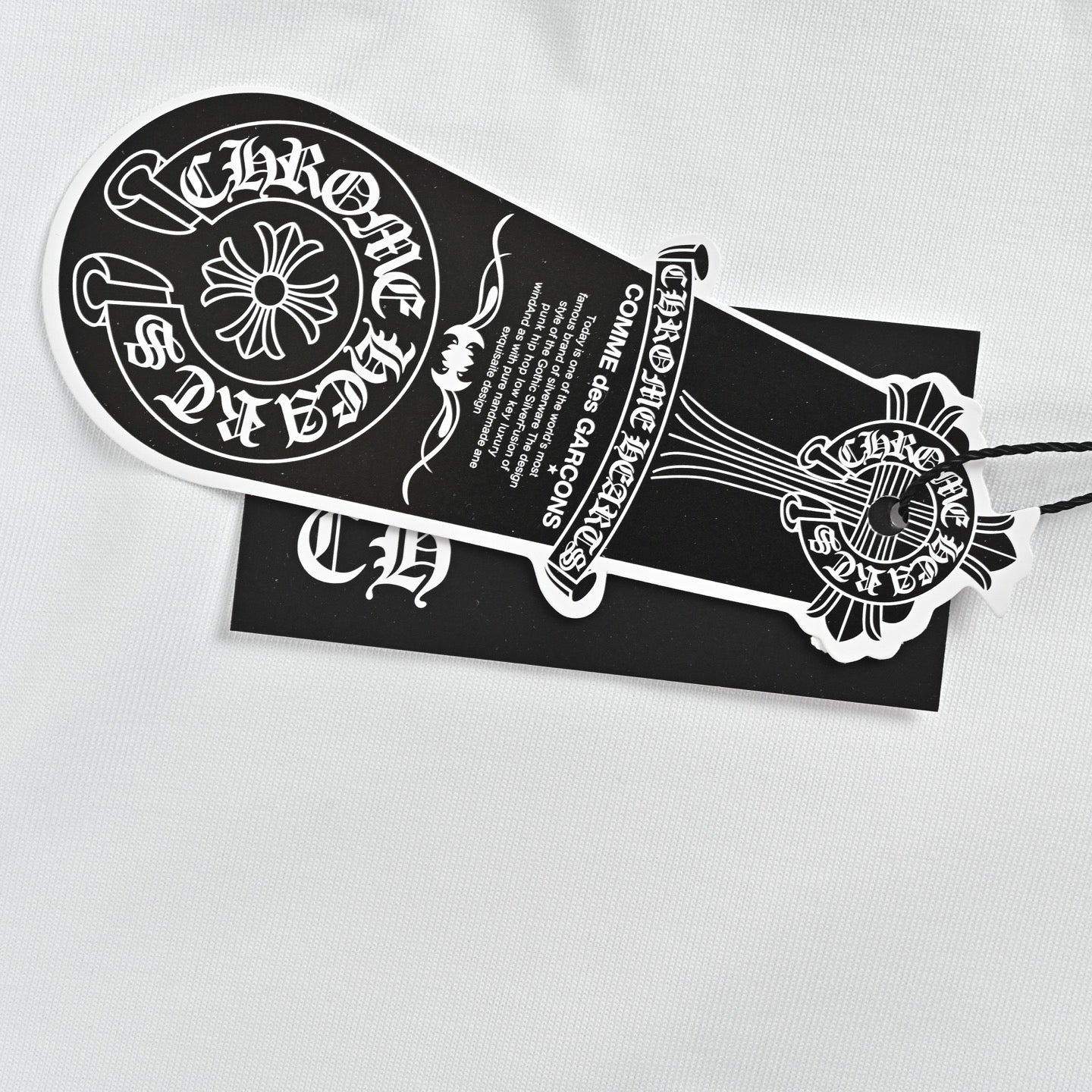 Chrome Hearts Men's White Cotton T-Shirt - Classic Banner Logo Crewneck Tee