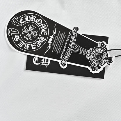 Chrome Hearts Men's White Cotton T-Shirt - Classic Banner Logo Crewneck Tee