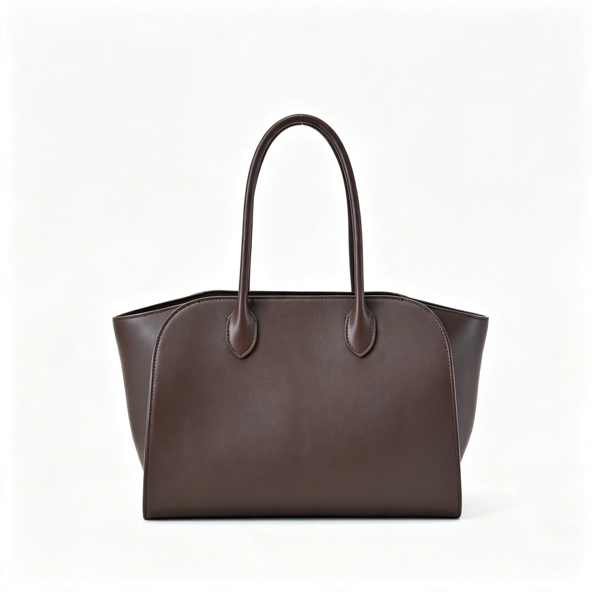 The Row Margaux 17 Satchel Bag | 30cm Premium Calfskin Leather Tote | Espresso Mini Handbag