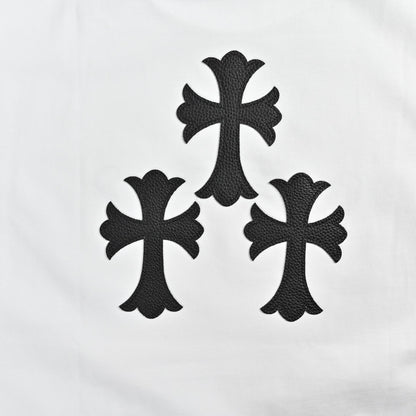 Chrome Hearts Men's White Cotton T-Shirt - Classic Banner Logo Crewneck Tee