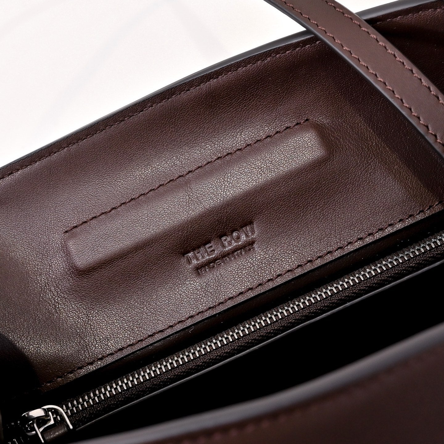 The Row Peggy Clutch Bag | Masoni Bridle Leather Shoulder Bag | Dark Chocolate Detachable Strap Crossbody