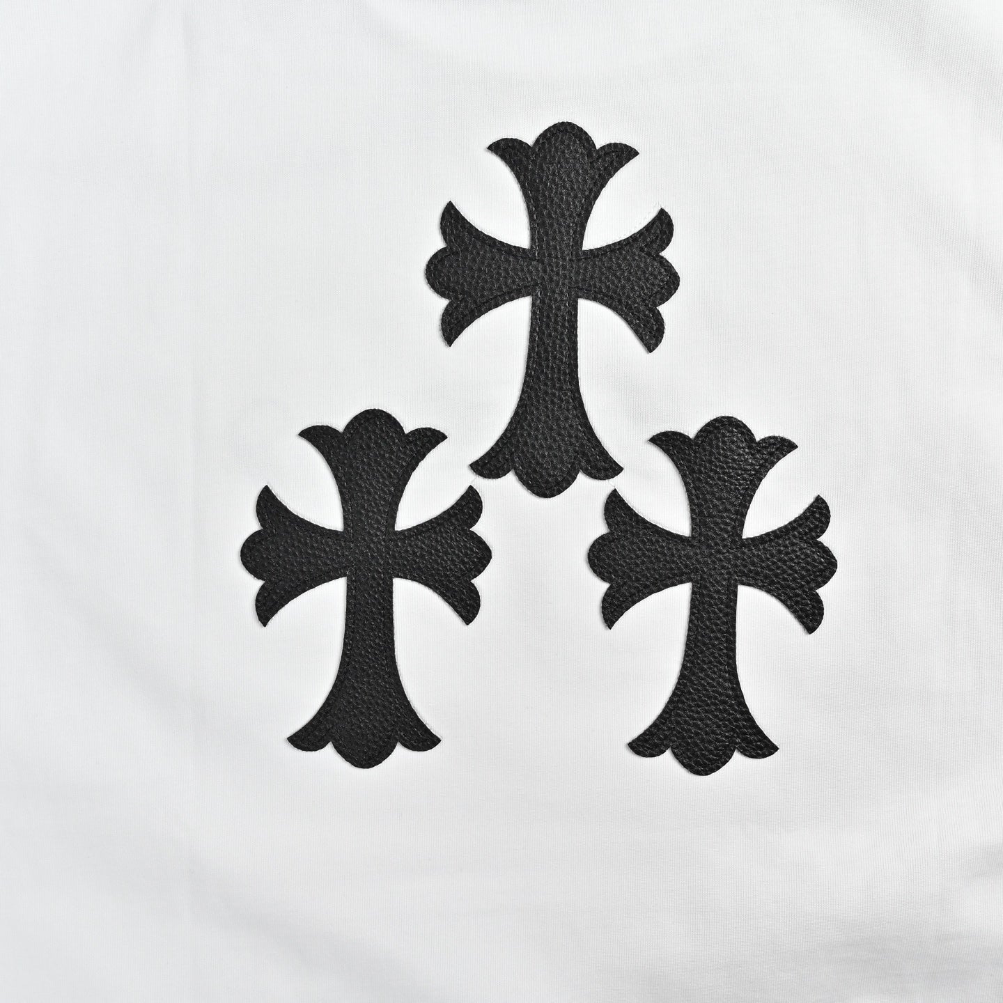 Chrome Hearts Gothic Font Scroll Print White Cotton T-Shirt | Streetwear Short Sleeve Tee