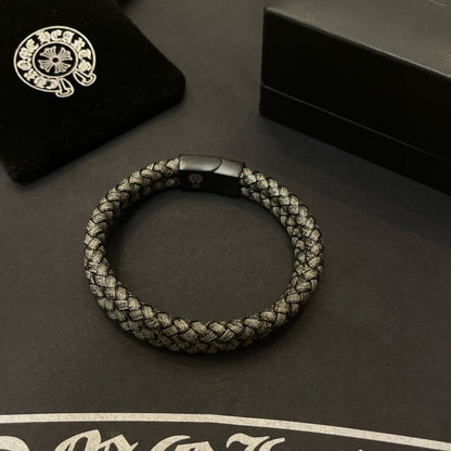 Chrome Hearts Braided Leather Cord Bracelet