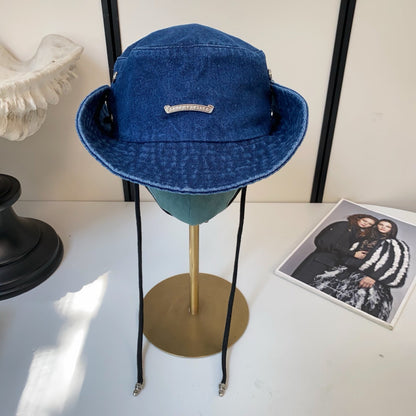 Chrome Hearts Denim Drawstring Bucket Hat