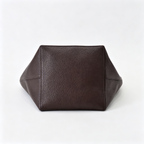 The Row XL Park Tote Bag | 50cm Pebbled Leather Large Tote with Pouch | Espresso Brown Handbag