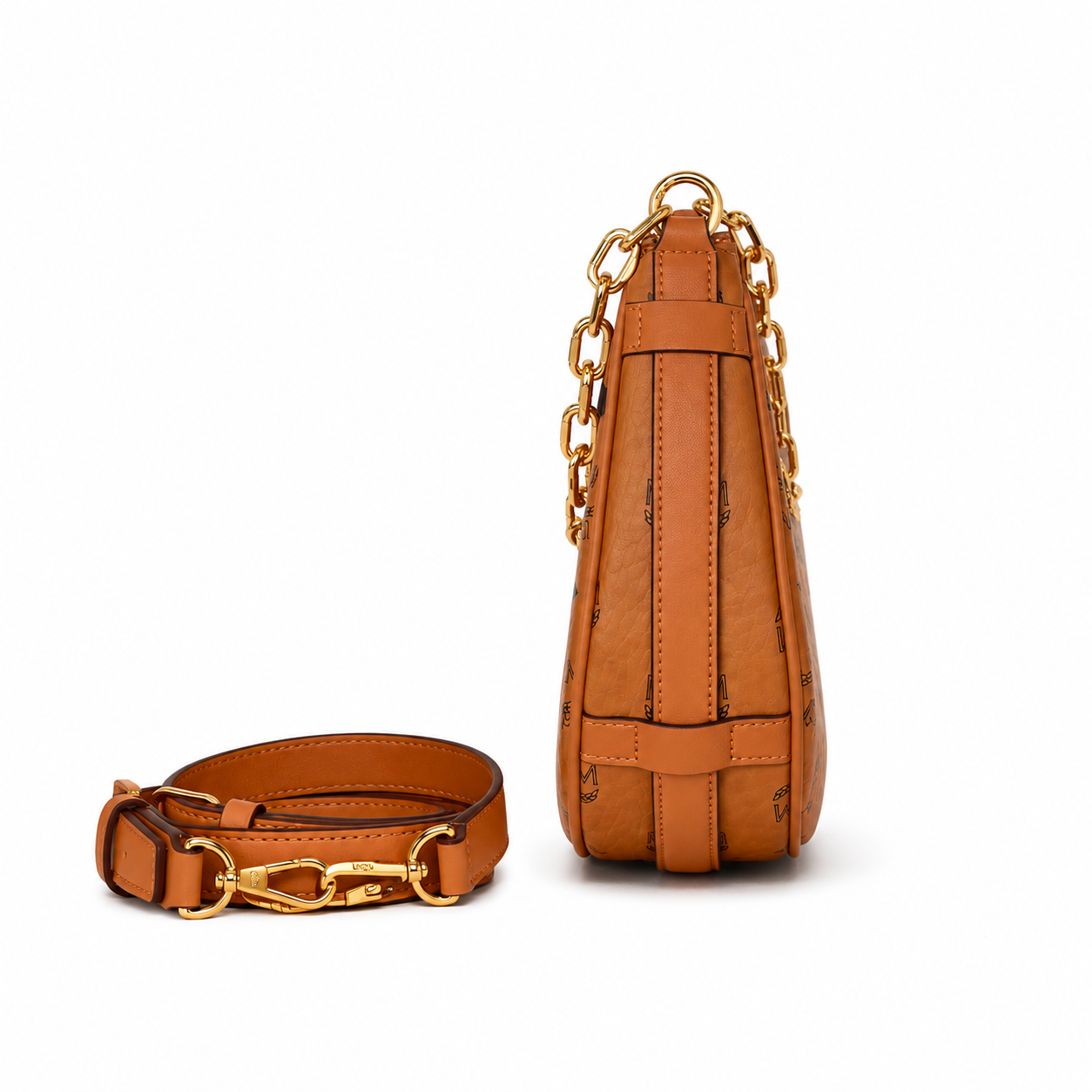 MCM Aren Crescent Shoulder Bag