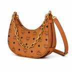 MCM Aren Crescent Shoulder Bag