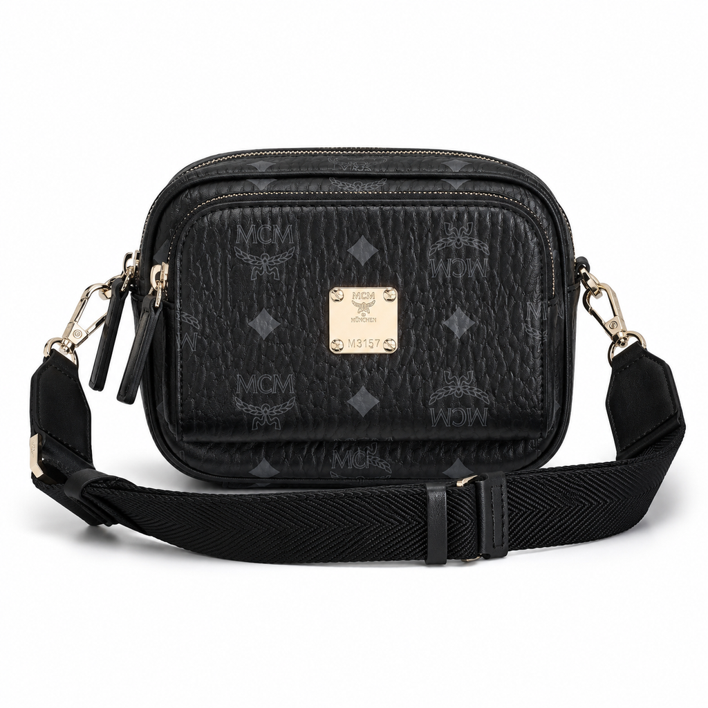 MCM Aren Series Black Camera Bag