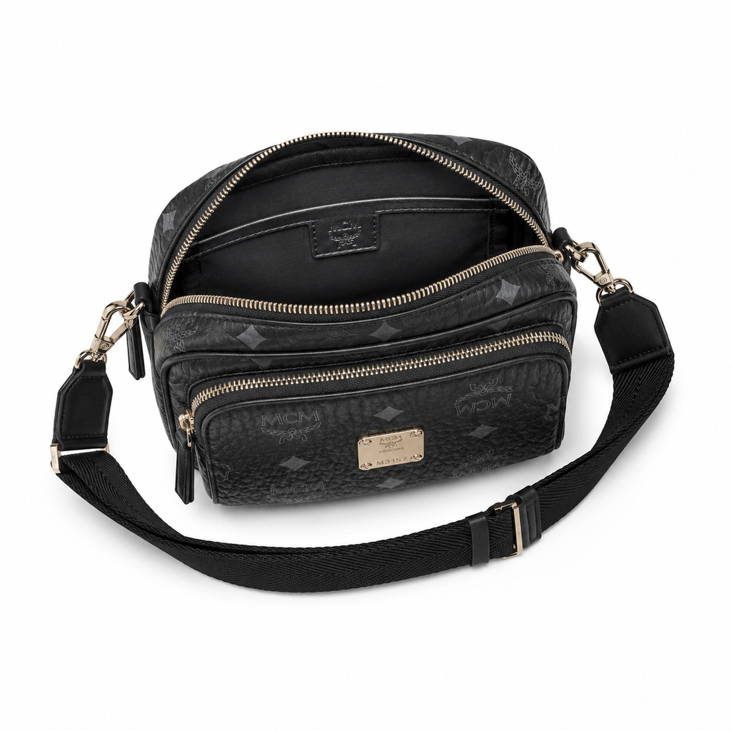 MCM Aren Series Black Camera Bag