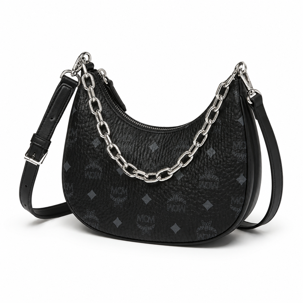MCM Aren Crescent Bag