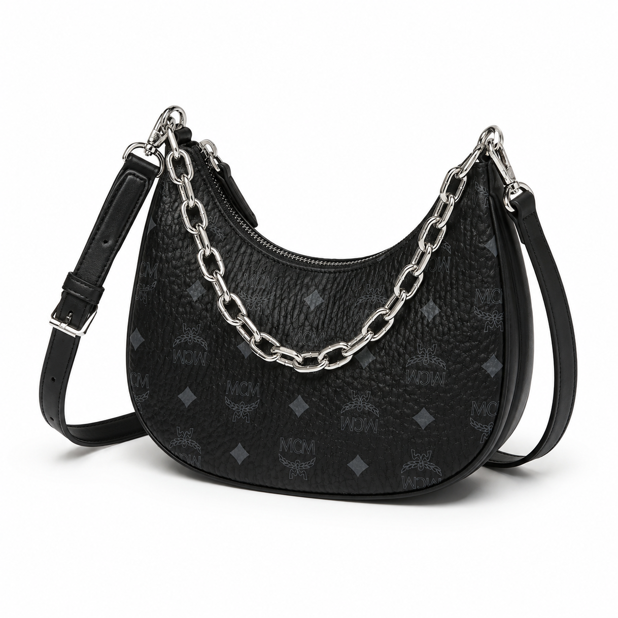MCM Aren Crescent Bag