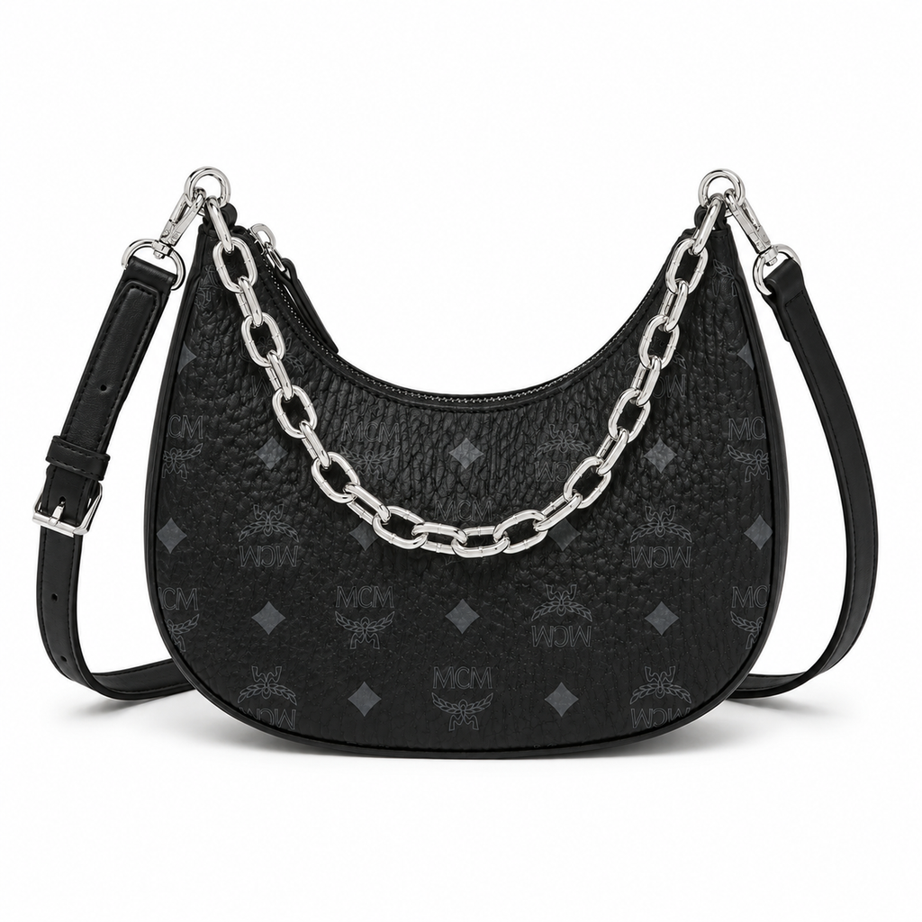 MCM Aren Crescent Bag