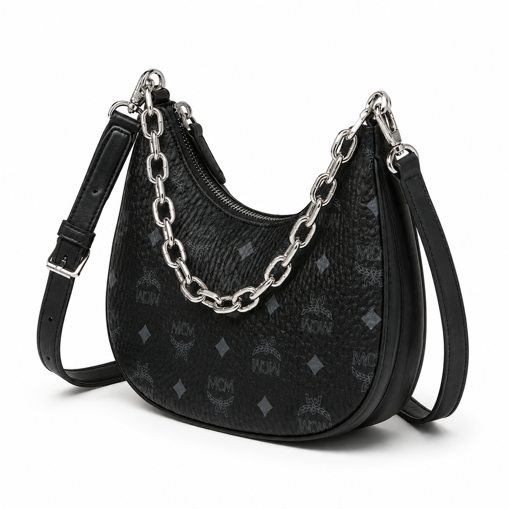 MCM Aren Crescent Bag