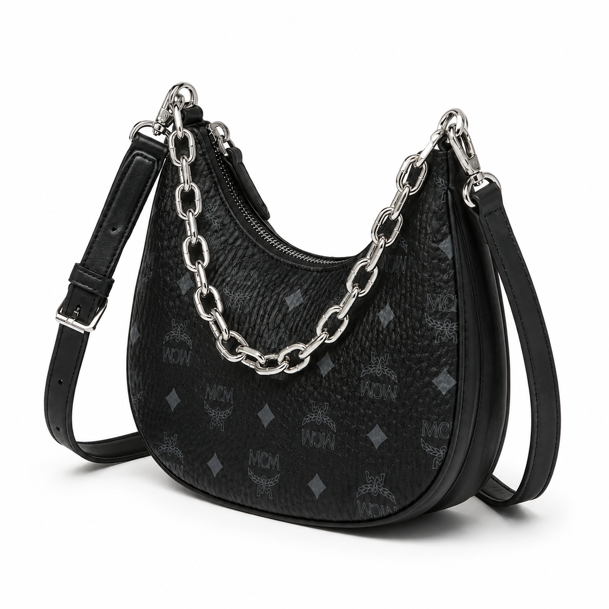 MCM Aren Crescent Bag