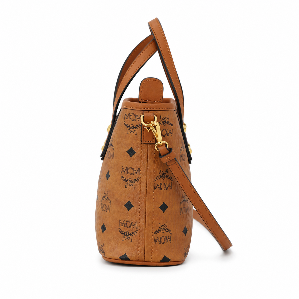 MCM Toni Visetos Mini Basket Tote Bag