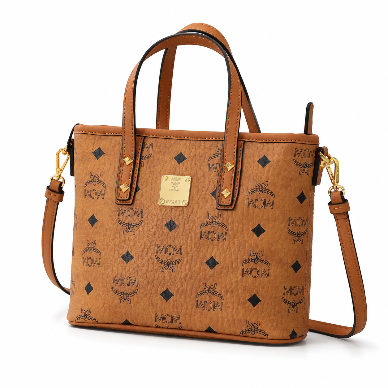 MCM Toni Visetos Mini Basket Tote Bag