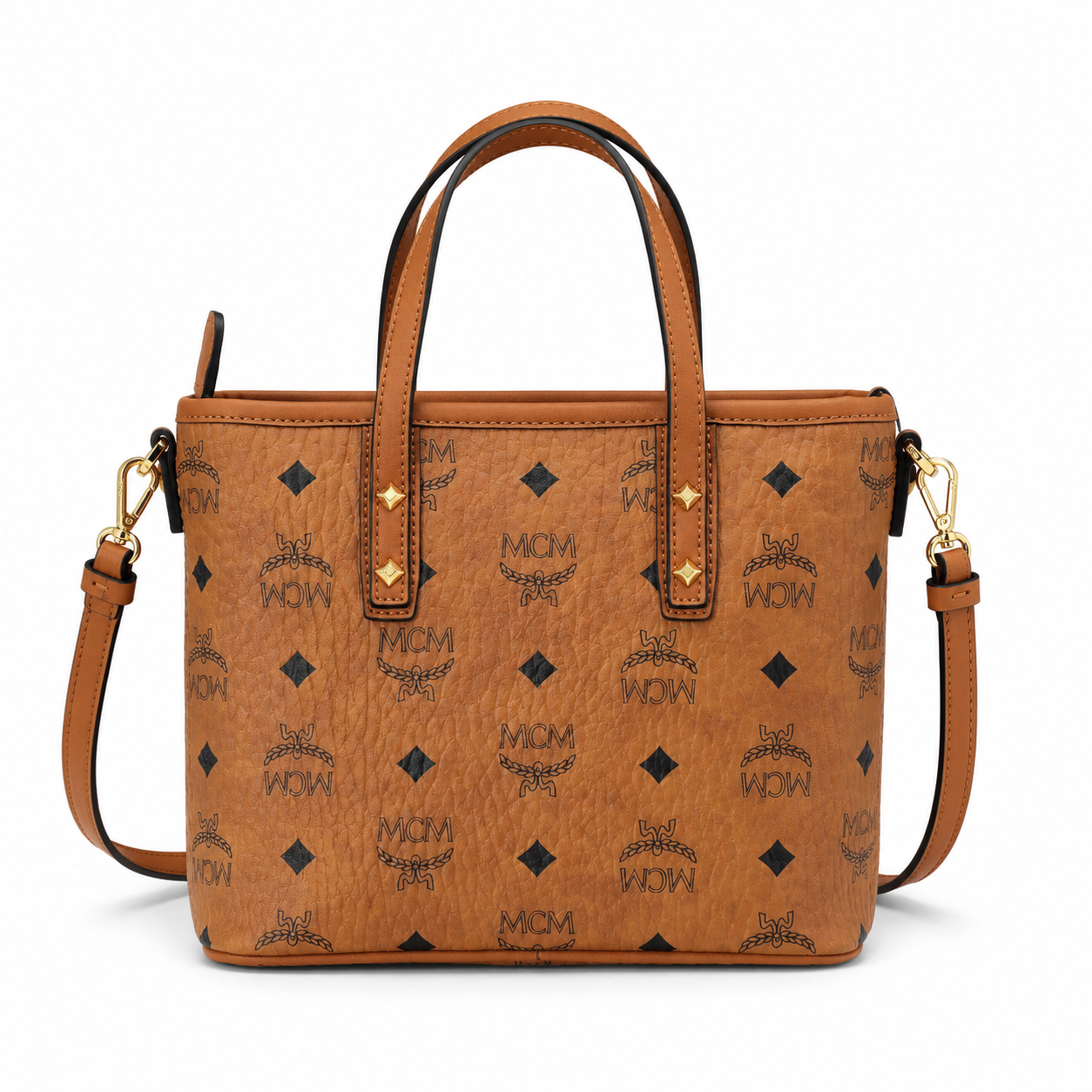 MCM Toni Visetos Mini Basket Tote Bag