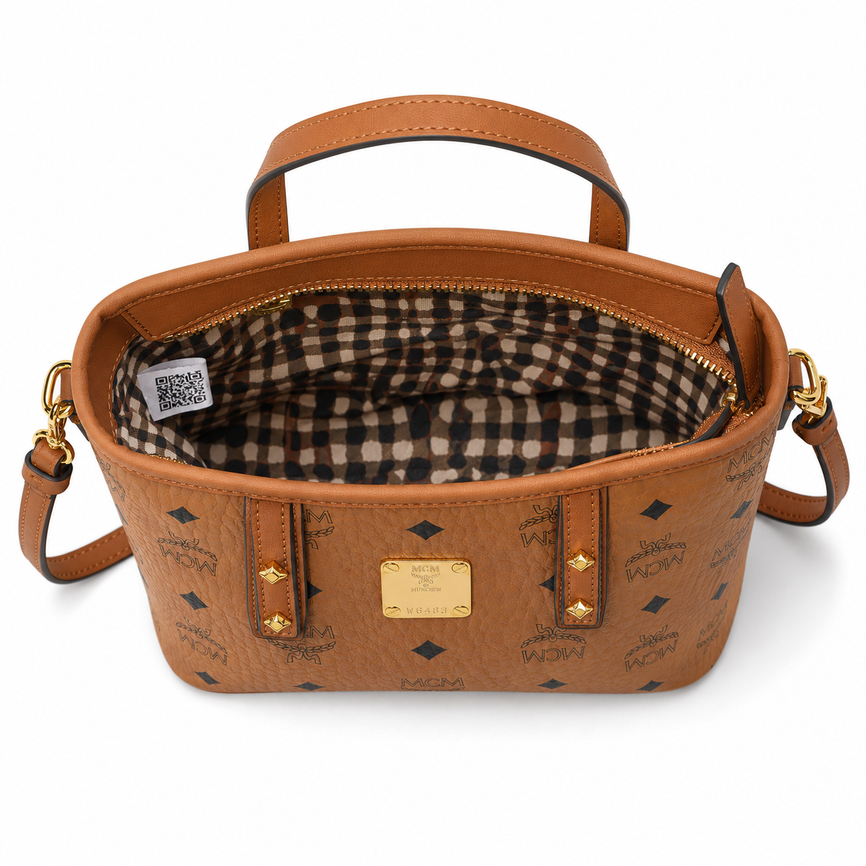 MCM Toni Visetos Mini Basket Tote Bag