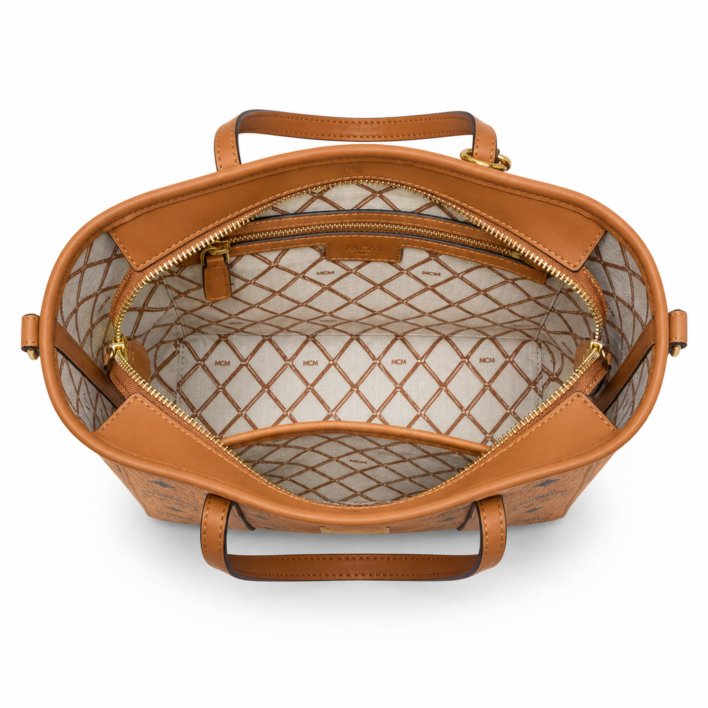 MCM Toni Visetos Mini Basket Tote Bag