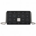 MCM Klassik Series Black Chain Envelope Bag